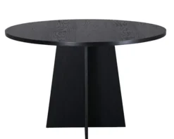 Stół do jadalni Quishly okrągły średnica 110 cm/dąb czarny