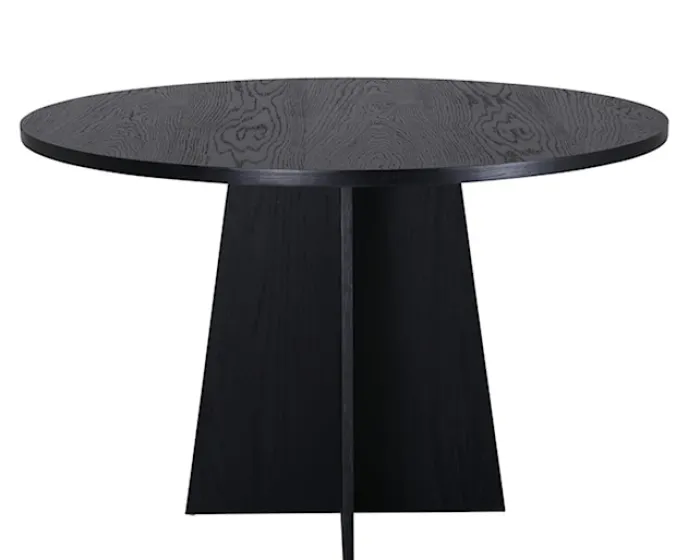 Stół do jadalni Quishly okrągły średnica 110 cm/dąb czarny
