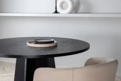 Stół do jadalni Quishly okrągły średnica 110 cm/dąb czarny