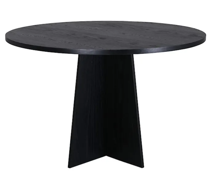 Stół do jadalni Quishly okrągły średnica 110 cm/dąb czarny