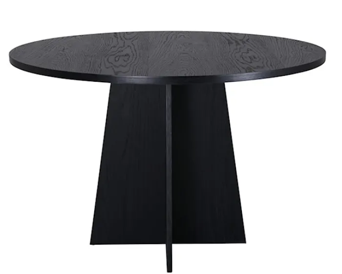 Stół do jadalni Quishly okrągły średnica 110 cm/dąb czarny