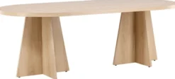Stół do jadalni Quishly owalny 115 x 230 cm dąb bielony