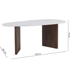 Stół do jadalni Ritony 180x90 cm mocca/ off white