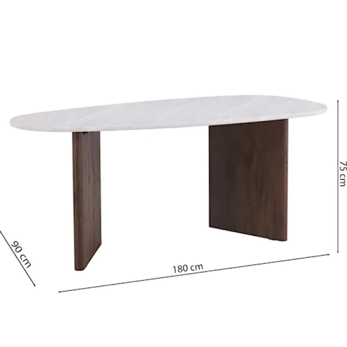 Stół do jadalni Ritony 180x90 cm mocca/ off white