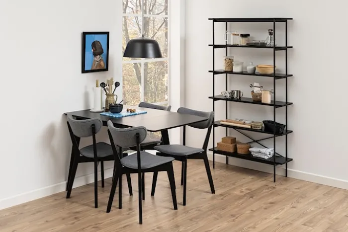 Stół do jadalni rozkładany Gemirro 80-120x80 cm dąb czarny fornir