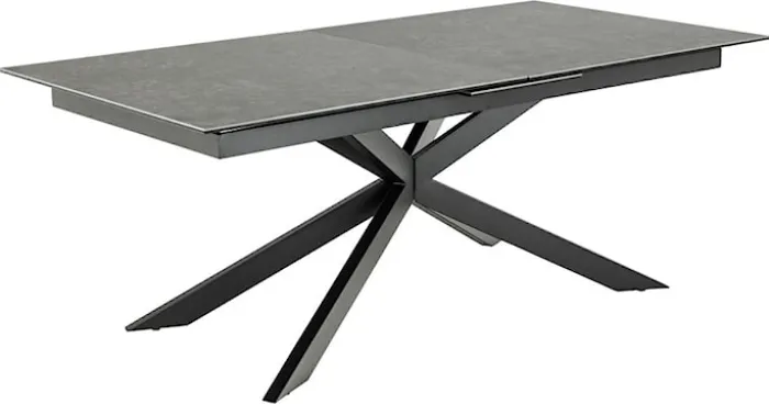 Stół do jadalni Shimess ceramiczny blat o wzorze czarnego betonu 200-240 cm