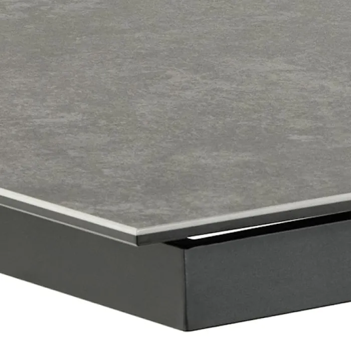 Stół do jadalni Shimess ceramiczny blat o wzorze czarnego betonu 200-240 cm