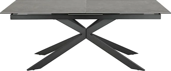 Stół do jadalni Shimess ceramiczny blat o wzorze czarnego betonu 200-240 cm