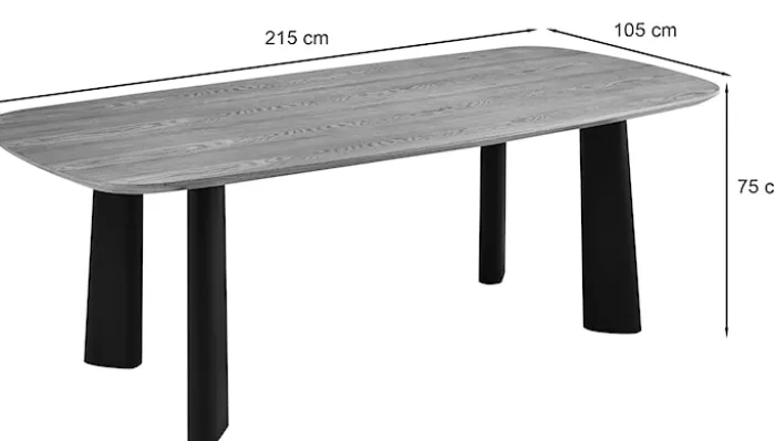 Stół do jadalni Viciate 215x105 cm fornir dąb naturalny