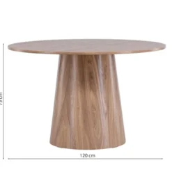Stól do jadalni Aggreter okrągły 120 cm naturalny