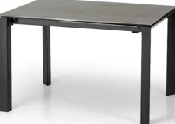 Stól rozkładany Biviely 120-180 cm ceramiczny blat szary / czarny