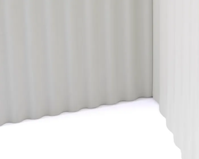 Stół okrągły Athenise 110 cm podstawa krzyżowa lamele jasnoszary
