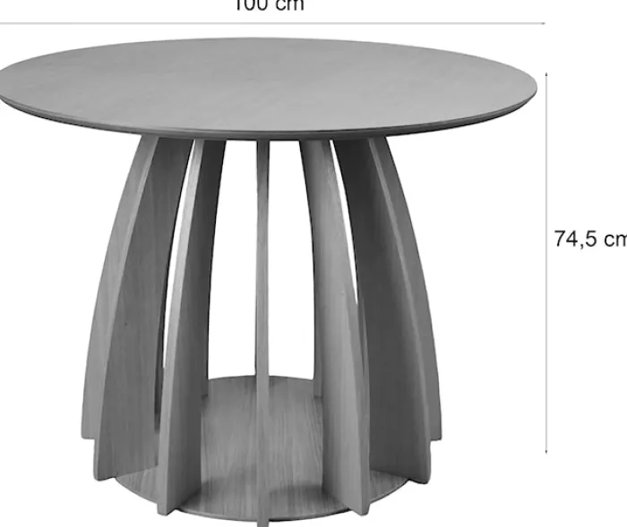 Stół okrągły do jadalni Diciffy 100 cm dąb naturalny fornir