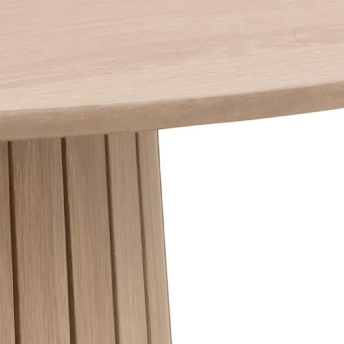Stół okrągły Gimmar dąb bielony z lamelową podstawą 120 cm
