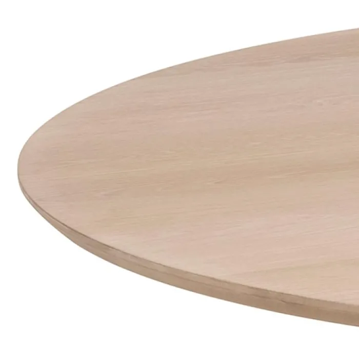 Stół okrągły Gimmar dąb bielony z lamelową podstawą 120 cm