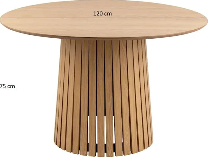 Stół okrągły Gimmar dąb z lamelową podstawą 120 cm