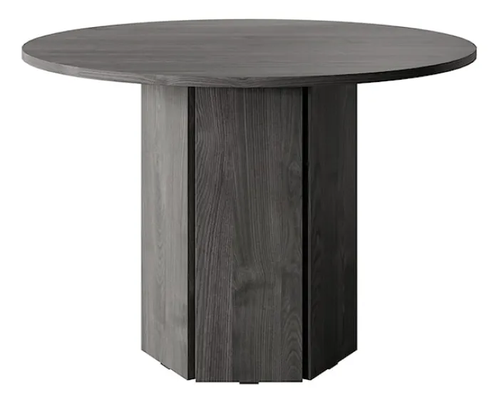 Stół okrągły Hexa 110 cm Jesion Portland Czarny