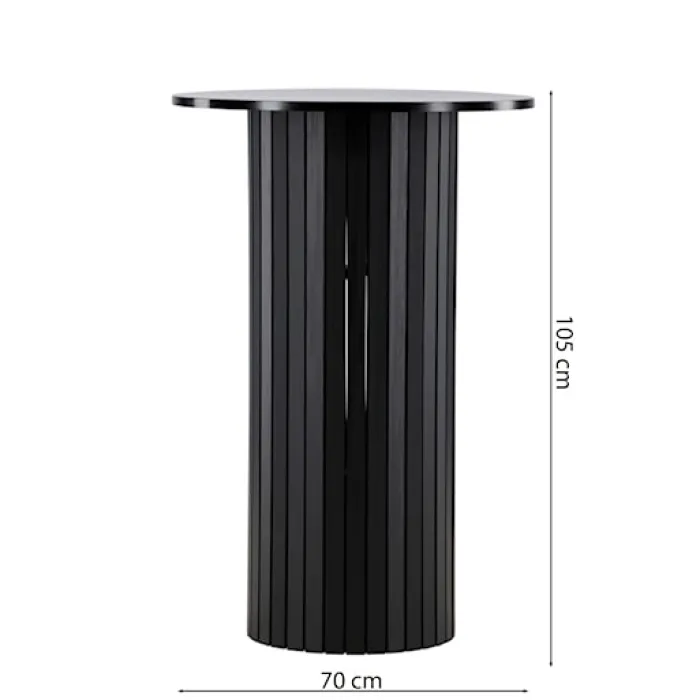 Stolik barowy Hydrown średnica 70 cm dąb czarny