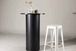 Stolik barowy Hydrown średnica 70 cm dąb czarny