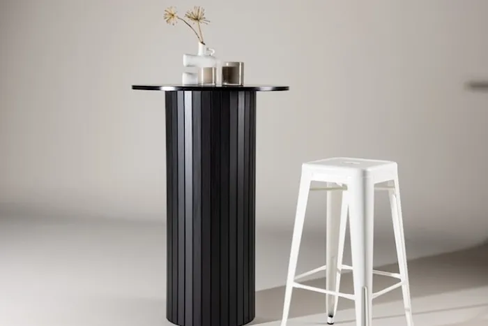 Stolik barowy Hydrown średnica 70 cm dąb czarny