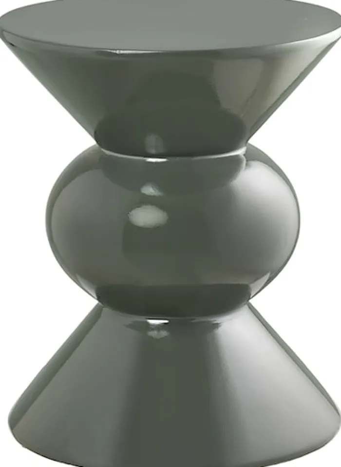 Stolik boczny Rosolina okrągły 34 cm zielony wysoki połysk