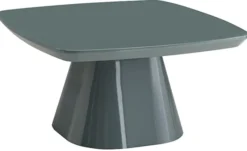 Stolik kawowy Adievent 80x80 cm szarozielony wysoki połysk