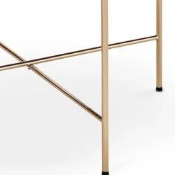 Stolik kawowy Algar o średnicy 60 cm ciemny marmur - złoto
