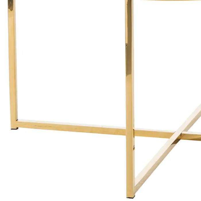 Stolik kawowy Alisma o średnicy 80 cm - złota podstawa