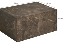 Stolik kawowy Asserves 60x80 cm brązowy marmur