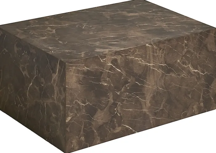 Stolik kawowy Asserves 60x80 cm brązowy marmur