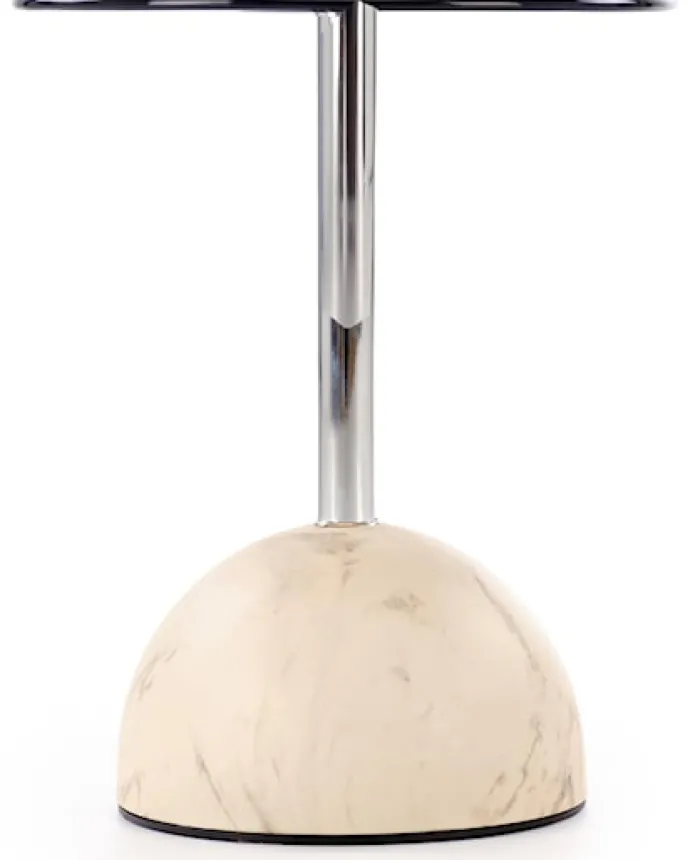 Stolik kawowy Calvane okrągły 40 cm brązowy/beżowy marmur
