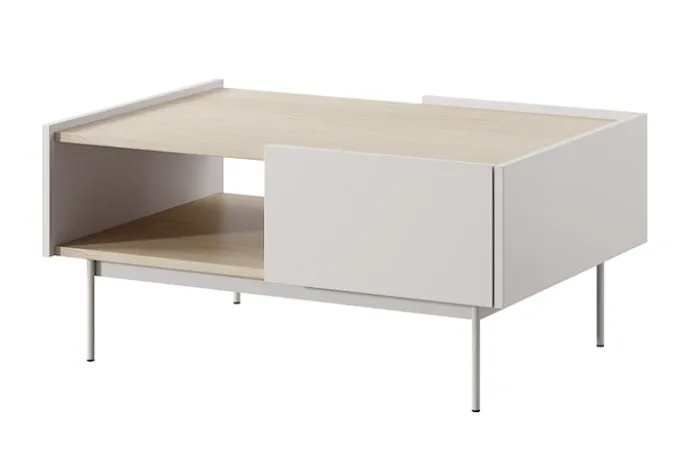 Stolik kawowy Color 97x65 cm z szufladami Kaszmir / Dąb Linea