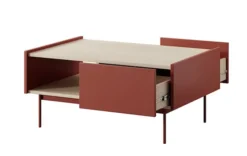 Stolik kawowy Color 97x65 cm z szufladami Ceglasty / Dąb Linea