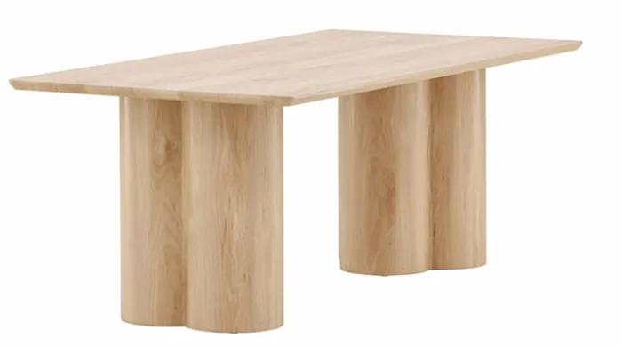 Stolik kawowy Convalder 60 x 120 cm na masywnych nogach dąb bielony