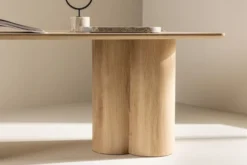 Stolik kawowy Convalder 60 x 120 cm na masywnych nogach dąb bielony