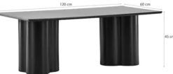 Stolik kawowy Convalder 60 x 120 cm na masywnych nogach dąb czarny