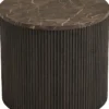 Stolik kawowy Cotven okrągły 45 cm brązowy marmur