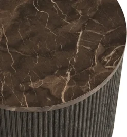 Stolik kawowy Cotven okrągły 45 cm brązowy marmur