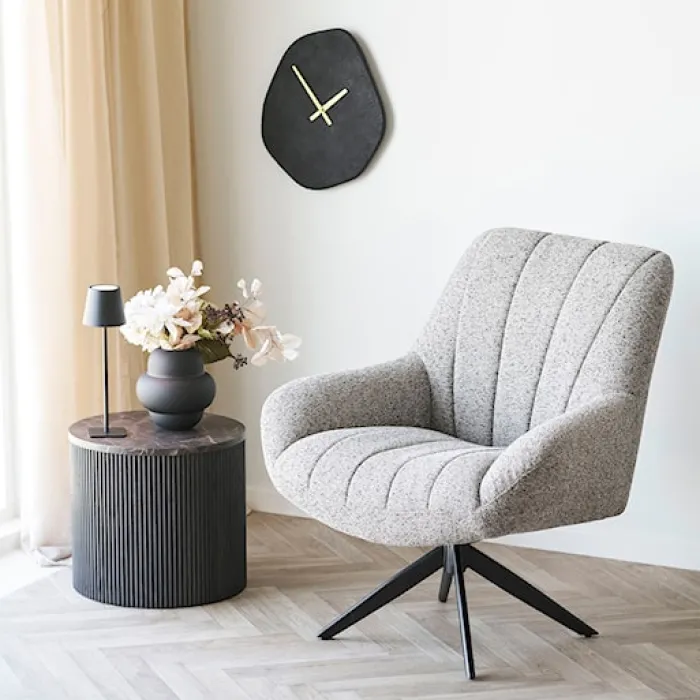 Stolik kawowy Cotven okrągły 45 cm brązowy marmur