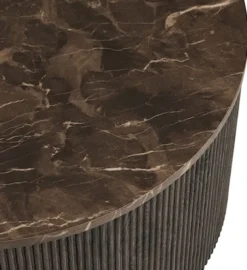 Stolik kawowy Cotven okrągły 80 cm brązowy marmur