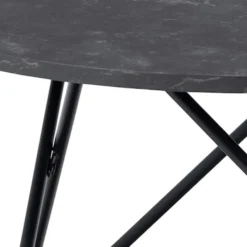 Stolik kawowy Cowelle okrągły 80 cm czarny na metalowej podstawie