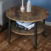 Stolik kawowy Ella średnica 60 cm dąb rustykalny/ czarny