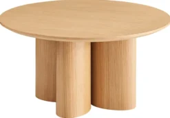 Stolik kawowy Etially okrągły 80 cm dąb naturalny fornir