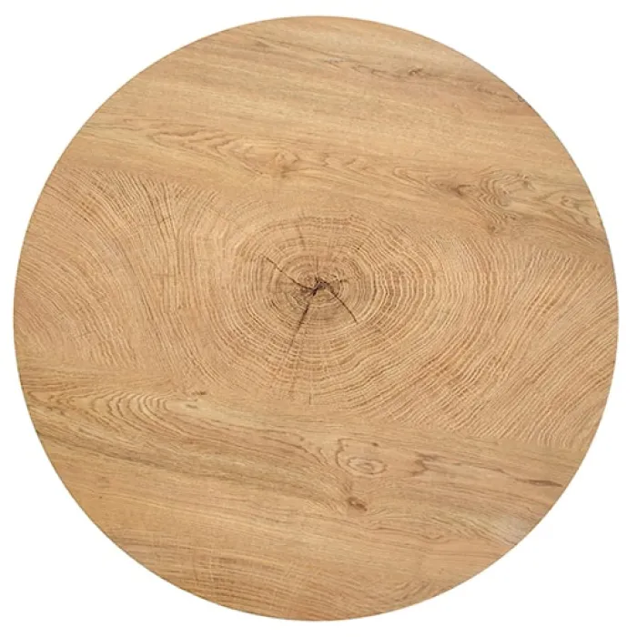 Stolik kawowy Filewdy średnica 80 cm dąb naturalny - czarny