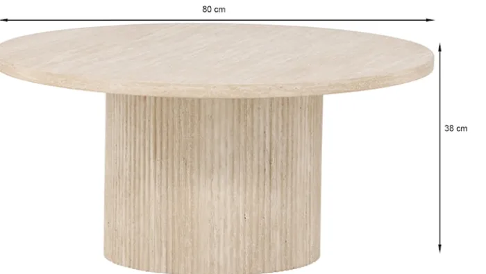 Stolik kawowy Hydrown okrągły 80 cm trawertyn