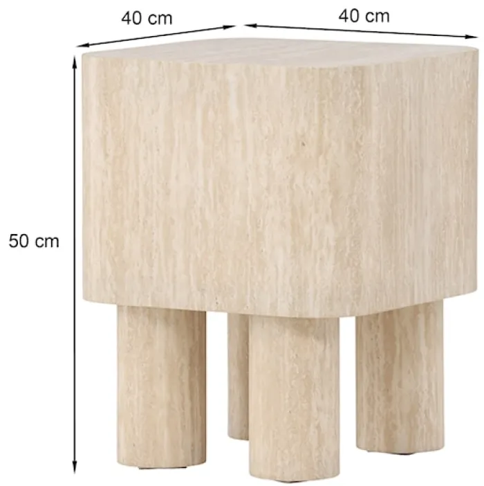 Stolik kawowy Klirou 40x40 cm trawertyn