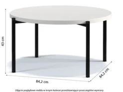 Stolik kawowy Kortala okrągły 80 cm czarny mat niski