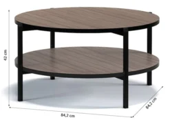 Stolik kawowy Kortala okrągły 80 cm captains deck z półką