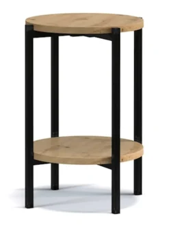 Stolik kawowy Kortala okrągły 40 cm dąb artisan wysoki