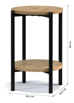 Stolik kawowy Kortala okrągły 40 cm dąb artisan wysoki
